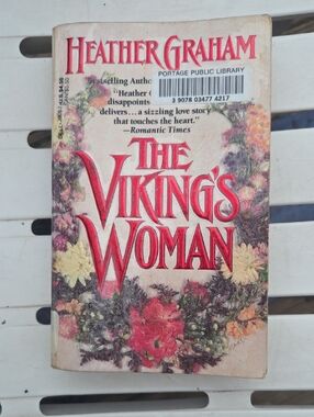 Heather Graham "The Viking's Woman" Paperback - Red & Cream Floral Cover